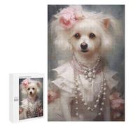 1000 PCS Jigsaws for Adults Puzzle Regal Poodle Portrait -1 Jigsaw for Adults Fun Games Presents for Women Challenging To Complete 1000 PCS