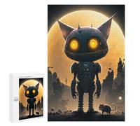 1000 PCS Jigsaws for Adults Puzzle Robotic Cat Companion in A Futuristic Cityscape Jigsaw Puzzle Hands-on Game But Fun And Humorous Birthday Present, Gifts, 1000 PCS