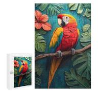 1000 PCS Jigsaws for Adults Puzzle Scarlet Macaw in Tropical Paradise Puzzles for Adults Toy Wall Decor Enhance Memory Gifts for Friends And Family 1000 PCS