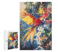 1000 PCS Jigsaws for Adults Puzzle Scarlet Macaw Watercolor Jigsaw for Adults Fun Games Presents for Women Challenging To Complete 1000 PCS