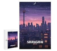 1000 PCS Jigsaws for Adults Puzzle Shanghai China Cityscape at Night Puzzles for Adults Toy Wall Decor Enhance Memory Gifts for Friends And Family 1000 PCS