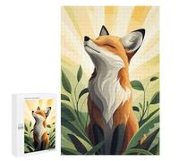 1000 PCS Jigsaws for Adults Puzzle Smiling Fox in Sunlight Jigsaws for Adults Fun Games Stress Reliever Challenging To Complete 1000 PCS