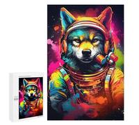 1000 PCS Jigsaws for Adults Puzzle Space Wolf Astronaut Art Print-3 Jigsaw Puzzles for Adults For Family Fun for Birthday, Chrismas Unique Challenge Game 1000 PCS
