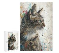 1000 PCS Jigsaws for Adults Puzzle Splattered Whiskers Jigsaw for Adults Fun Games Presents for Women Challenging To Complete 1000 PCS