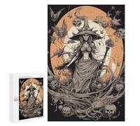`1000 PCS Jigsaws for Adults Puzzle Spooky Witch Moonlit Night -1 Adult Jigsaw Puzzle Toy Wall Decor Wall Art Challenging To Complete 1000 PCS