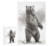 1000 PCS Jigsaws for Adults Puzzle Standing Bear Drawing Puzzles for Adults Hands-on Game Hand Speed Race Great Gift for Gaming 1000 PCS