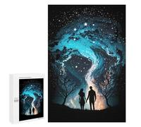 1000 PCS Jigsaws for Adults Puzzle Starry Night Couple Puzzles for Teenagerss Birthday Present Help The Brain Exercise Challenging Game Gifts 1000 PCS