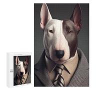 1000 PCS Jigsaws for Adults Puzzle Stylish Bull Terrier in Suit Jigsaw Puzzle Hands-on Game But Fun And Humorous Birthday Present, Gifts, 1000 PCS