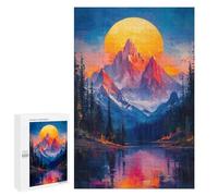 1000 PCS Jigsaws for Adults Puzzle Sunset Mountain Nature Puzzles for Adults Hands-on Game Hand Speed Race Great Gift for Gaming 1000 PCS