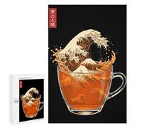 1000 PCS Jigsaws for Adults Puzzle Tea Cup The Great Wave Jigsaw Puzzle Hands-on Game But Fun And Humorous Birthday Present, Gifts, 1000 PCS