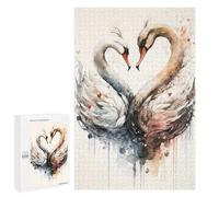 1000 PCS Jigsaws for Adults Puzzle Two Swans in Love Jigsaw for Adults Fun Games Presents for Women Challenging To Complete 1000 PCS