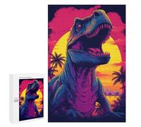 1000 PCS Jigsaws for Adults Puzzle Vibrant Dinosaur Sunset Artwork Jigsaw Puzzle Hands-on Game But Fun And Humorous Birthday Present, Gifts, 1000 PCS