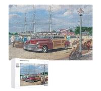 `1000 PCS Jigsaws for Adults Puzzle Vintage Car by The Dockside Adult Jigsaw Puzzle Toy Wall Decor Wall Art Challenging To Complete 1000 PCS