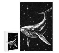 1000 PCS Jigsaws for Adults Puzzle Whale in Space Black And White Puzzles for Adults Toy Wall Decor Enhance Memory Gifts for Friends And Family 1000 PCS