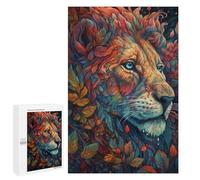 1000 PCS Jigsaws for Adults Puzzle Whimsical Lion Amidst Flowers Adult Jigsaw Relax Games Difficult Challenge Challenging To Complete 1000 PCS