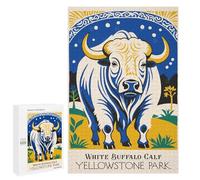 1000 PCS Jigsaws for Adults Puzzle White Buffalo Calf Park Puzzles for Teenagerss Birthday Present Help The Brain Exercise Challenging Game Gifts 1000 PCS