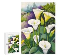 1000 PCS Jigsaws for Adults Puzzle White Calla Lily Flowers Puzzles for Teenagerss Birthday Present Help The Brain Exercise Challenging Game Gifts 1000 PCS
