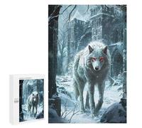 1000 PCS Jigsaws for Adults Puzzle White Dire Wolf Snow Watch Jigsaw Puzzle Hands-on Game But Fun And Humorous Birthday Present, Gifts, 1000 PCS