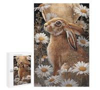 1000 PCS Jigsaws for Adults Rabbit in Daisy Field Puzzle For Teenagers Precision Cutting Parent-child Interaction Stress Reduction Gifts 1000 PCS
