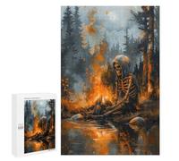 1000 PCS Jigsaws for Adults Skeleton by The Fire Puzzles for Adults Toy Wall Decor Improve Memory Gifts for Friends And Family 1000 PCS