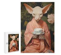 1000 PCS Jigsaws for Adults Sphynx Cat with Kimono Puzzles for Adults Toy Wall Decor Improve Memory Gifts for Friends And Family 1000 PCS