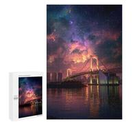 1000 PCS Jigsaws for Adults Tokyo Rainbow Bridge Night Sky Jigsaw for Teenagers Improve Memory Every Piece Is Unique - Toys Educational Games 1000 PCS