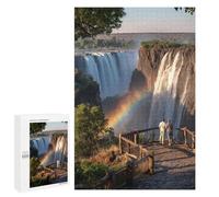 1000 PCS Jigsaws for Adults Victoria Falls Rainbow View Adult Jigsaw Puzzles Stress Reliever Difficult And Challenge Family Fun & Game Night 1000 PCS