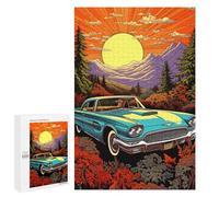 1000 PCS Jigsaws for Adults Vintage Car Sunset Landscape Jigsaw for Teenagers Improve Memory Every Piece Is Unique - Toys Educational Games 1000 PCS