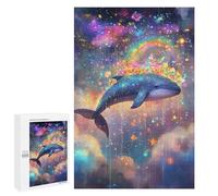 1000 PCS Jigsaws for Adults Whale Dreams in Rainbow Sky Adult Jigsaw Puzzles Stress Reliever Difficult And Challenge Family Fun & Game Night 1000 PCS