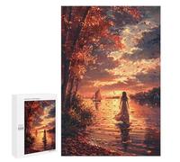 1000 PCS Jigsaws for Teenagers Autumn Sunset Walk Adult Jigsaw Puzzles Staycation Kill Time Train Your Brain And Hands Birthday Present,Travel Gifts, 1000 PCS