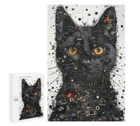 1000 PCS Jigsaws for Teenagers Cyber Cat Digital Art Adult Jigsaw Puzzles Staycation Kill Time Train Your Brain And Hands Birthday Present,Travel Gifts, 1000 PCS