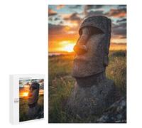 1000 PCS Jigsaws for Teenagers Easter Island Statue Sunset Jigsaw for Teenagers Enhance Memory Challenging To Complete Learning Educational Toys 1000 PCS