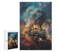 1000 PCS Jigsaws for Teenagers Galactic Steam Train Journey Adult Jigsaw Puzzles Staycation Kill Time Train Your Brain And Hands Birthday Present,Travel Gifts, 1000 PCS