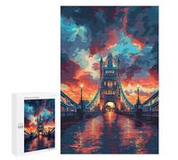1000 PCS Jigsaws for Teenagers London Bridge Sunset Jigsaw for Teenagers Enhance Memory Challenging To Complete Learning Educational Toys 1000 PCS