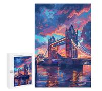 1000 PCS Jigsaws for Teenagers London Bridge Sunset Puzzle For Teenagers Analysis And Logic Difficult And Challenge for Is Ideal As A Gift 1000 PCS