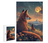 1000 PCS Jigsaws for Teenagers Magical Night with Fox Adult Jigsaw Puzzles Staycation Kill Time Train Your Brain And Hands Birthday Present,Travel Gifts, 1000 PCS