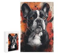 1000 PCS Jigsaws for Teenagers Puzzle Bold Boston Terrier Art Print Puzzles for Teenagers Difficult Challenge Every Piece Is Unique - Learning Educational Toys 1000 PCS