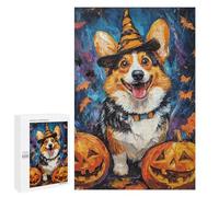 1000 PCS Jigsaws for Teenagers Puzzle Halloween Corgi with Jack-o'-lanterns Puzzles for Teenagers Difficult Challenge Every Piece Is Unique - Learning Educational Toys 1000 PCS