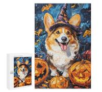 1000 PCS Jigsaws for Teenagers Puzzle Halloween Corgi with Pumpkins-1 Puzzles for Teenagers Difficult Challenge Every Piece Is Unique - Learning Educational Toys 1000 PCS