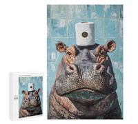 1000 PCS Jigsaws for Teenagers Puzzle Hippos in The Bathroom Puzzles for Teenagers Difficult Challenge Every Piece Is Unique - Learning Educational Toys 1000 PCS