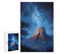 1000 PCS Jigsaws for Teenagers Puzzle Mystical Mayan Pyramid Night Sky Puzzles for Teenagers Difficult Challenge Every Piece Is Unique - Learning Educational Toys 1000 PCS