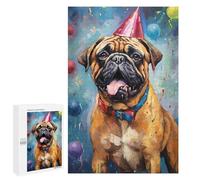 1000 PCS Jigsaws for Teenagers Puzzle Pug Party Hat Painting Puzzles for Teenagers Difficult Challenge Every Piece Is Unique - Learning Educational Toys 1000 PCS