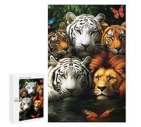 1000 PCS Jigsaws for Teenagers Tiger, Lion, Butterfly, Jungle Puzzle For Teenagers Analysis And Logic Difficult And Challenge for Is Ideal As A Gift 1000 PCS