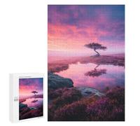 1000 PCS Jigsaws for Teenagers Twilight Serenity Lone Tree Reflection Puzzle For Teenagers Analysis And Logic Difficult And Challenge for Is Ideal As A Gift 1000 PCS