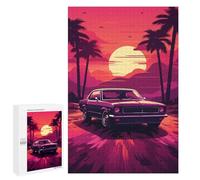1000 PCS Jigsaws for Teenagers Vintage Car Sunset Drive Puzzle For Teenagers Analysis And Logic Difficult And Challenge for Is Ideal As A Gift 1000 PCS