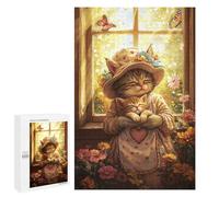 1000 PCS Jigsaws for Teenagers Whimsical Cat Garden Scene Puzzle For Teenagers Analysis And Logic Difficult And Challenge for Is Ideal As A Gift 1000 PCS