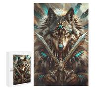 1000 PCS Jigsaws for Teenagers Wolf Warrior Art Print Jigsaw for Teenagers Enhance Memory Challenging To Complete Learning Educational Toys 1000 PCS