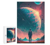 1000 PCS Jigsaws for Teenagerss Astronaut Gazing at Planets -5 Puzzle for Adults Relaxing Games Enhance Memory Gifts for Friends And Family 1000 PCS
