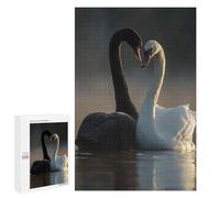 1000 PCS Jigsaws for Teenagerss Black And White Swans in Love Jigsaw for Teenagerss Stress Reliever Every Piece Is Unique - Deal As Gifts for The Whole Family 1000 PCS