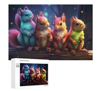 1000 PCS Jigsaws for Teenagerss Colorful Fantasy Squirrels Puzzle for Adults Relaxing Games Enhance Memory Gifts for Friends And Family 1000 PCS